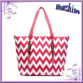 2015 Newest China Online Shopping Women' s Tote Bag with Fashion Zigzag Strip Pattern
